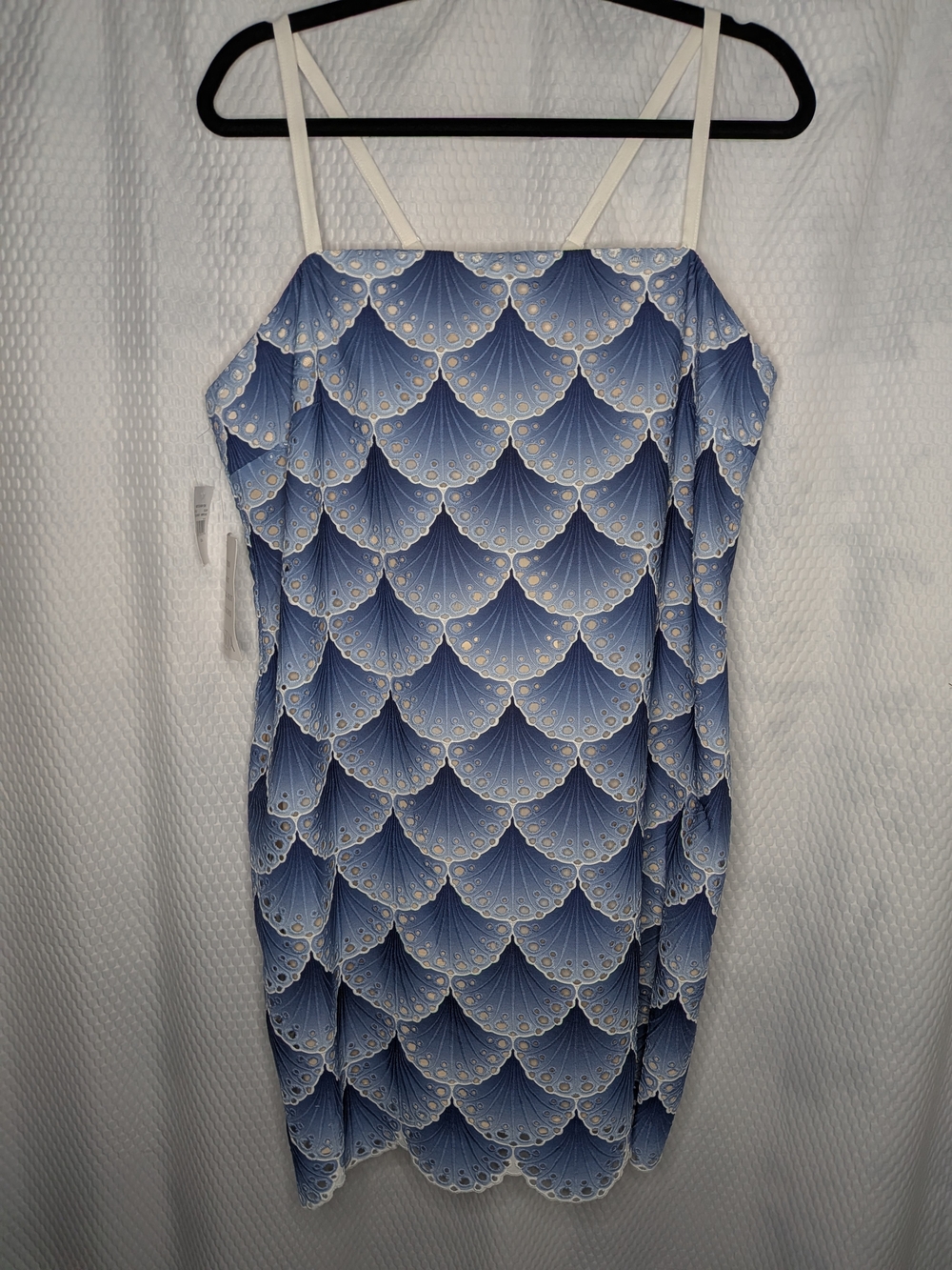 NWT Mestiza New York Cataleya Dress Ombre Blue Lace Scallop Eyelet XL